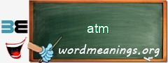 WordMeaning blackboard for atm